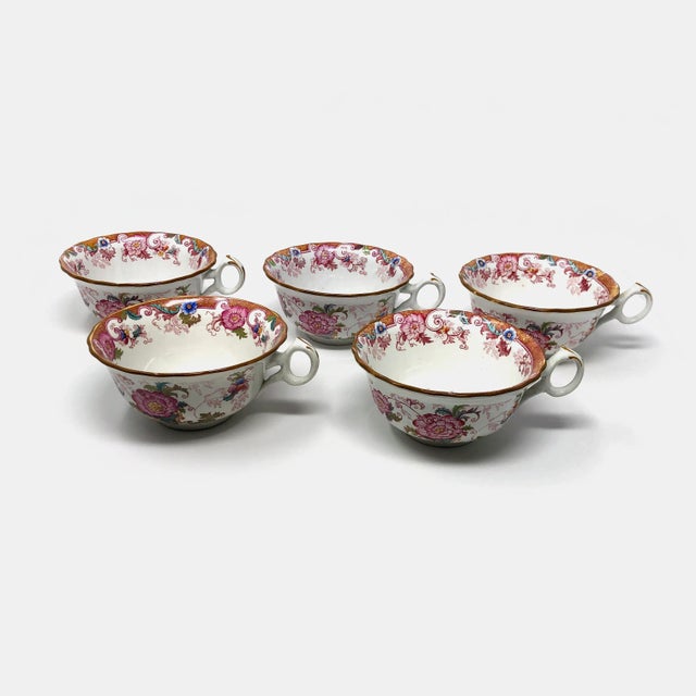Early 20th Century Antique Cauldon England Tea Cups and Saucers Set- 10 Pieces For Sale - Image 5 of 10