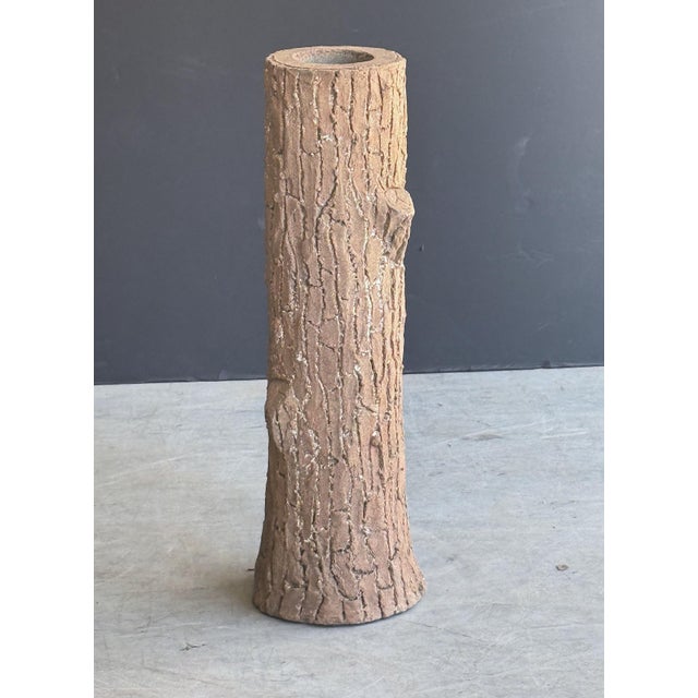 French Faux Bois Garden Stone Planter or Ornamental Tree Trunk - Two Available For Sale - Image 3 of 11