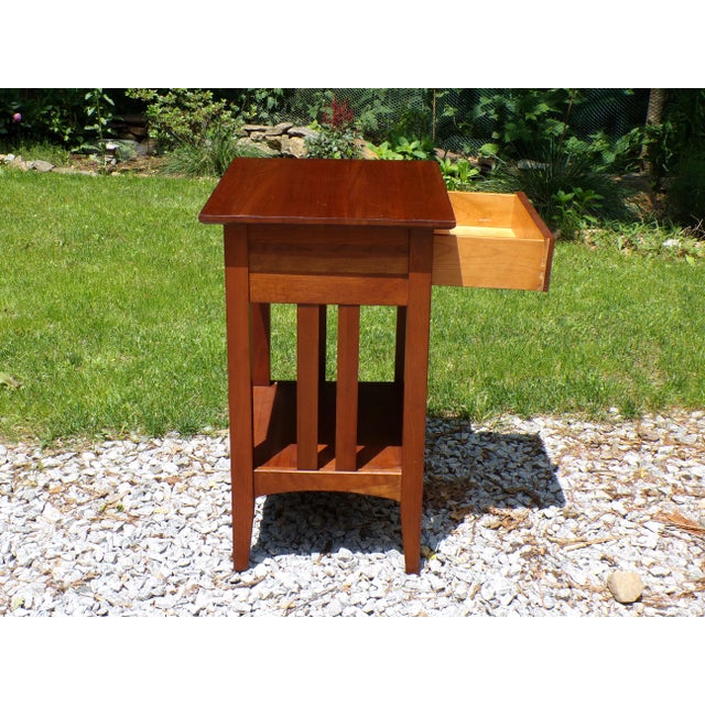 Brown Vintage Ethan Allen American Impressions Cherry Nightstand End Table For Sale - Image 8 of 11