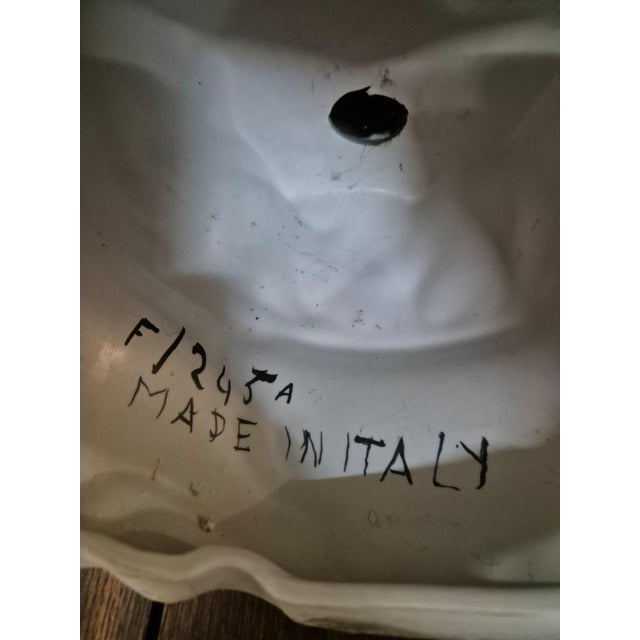 Ceramic Large Italian Porcelain Figurine of Young Peasant Girl with Lamb, 1950s For Sale - Image 7 of 10