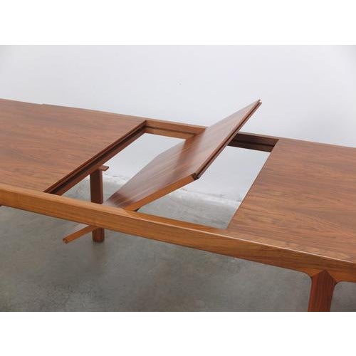 Brown Walnut Abstracta Dining Set by Jos De Mey for Van Den Berghe-Pauvers, 1960s, Set of 9 For Sale - Image 8 of 17