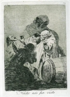 Nadie Nos Ha Visto - Origina Etching and Aquatint by Francisco Goya - 1881-1886 1881-1886