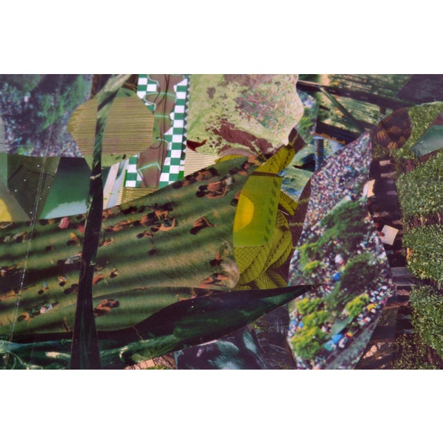 Bill Allan, Abstract Artwork in Tones of Green, 1990s, Collage For Sale - Image 3 of 8