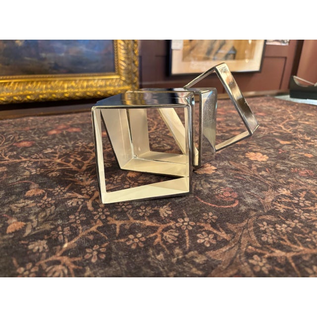 Beverly Pepper Stainless Steel & Enamel Sculpture With 1969 Exhibition Catalogue. American Modernist Sculpture | 8" X 8" X 4" [Gt] For Sale - Image 9 of 12