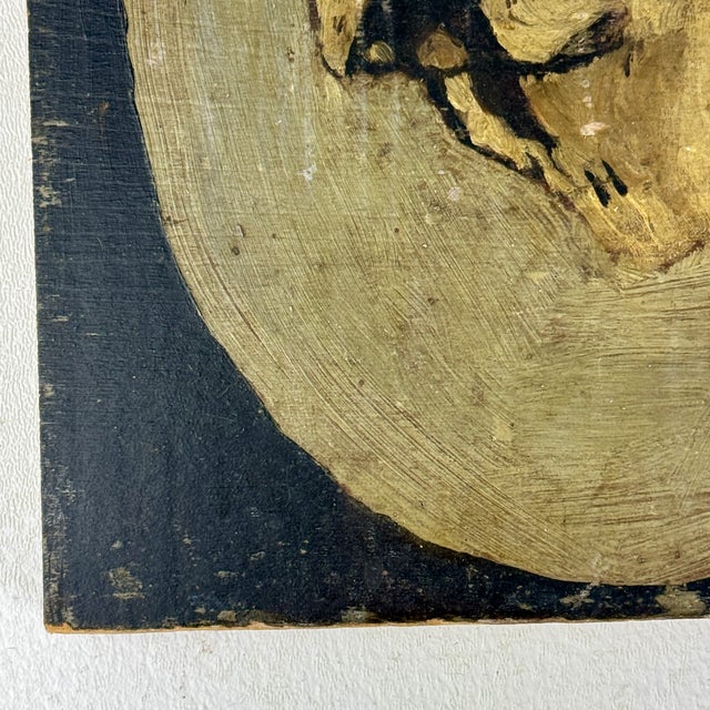 Early 20th Century Stunning Antique Folk Art Oil on Board Painting of Boston Terrier Dog For Sale - Image 5 of 7