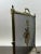 Antique French Art Nouveau Brass Firescreen With Floral & Ribbon Bouquet For Sale - Image 4 of 12
