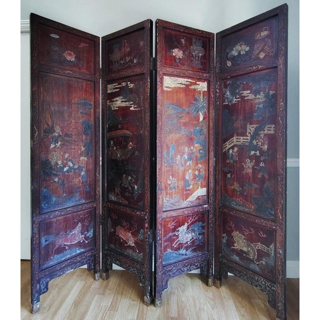 This antique Coromandel Screen is a stunning piece of art and is a rare find. I believe this is from the late 18th to...