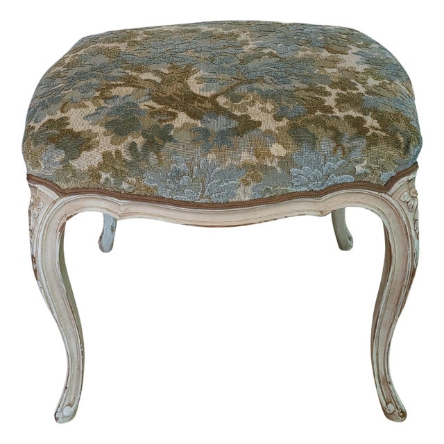 Antique French Footstool in Cowtan & Tout Walden in Sky For Sale