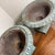 1950s Vintage Pair French Country Cast Iron Verdigris Green Garden Urns Planters Set For Sale - Image 5 of 7