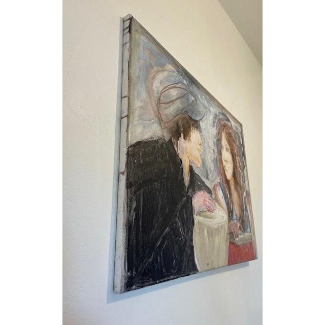 Original Acrylic & Ink on Canvas, Young Couple For Sale - Image 11 of 13