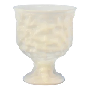 White Milk Glass Textural Pedestal Bowl