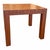 A generously sized vintage 1970s parsons style bohemian wood-grain laminate side table with a warm wood-grain faux finish...