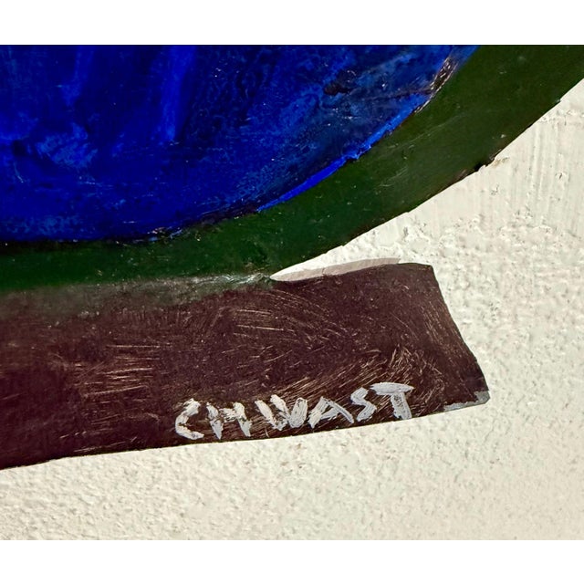 Early 20th Century Seymour Chwast, Pilots in Plane Painting on Metal Sculpture Wall Hanging Seymour Chwast Airplane For Sale - Image 15 of 18