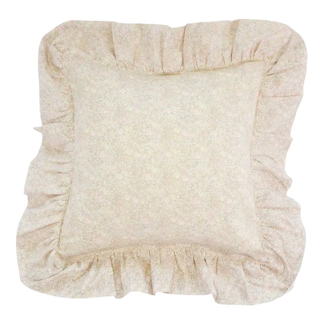 Ruffle Cushion Made With Liberty Fabric Michelle Sand For Sale