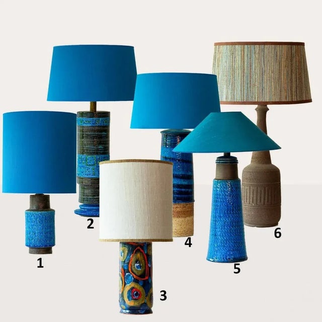 Bitossi Lamp with Silk Lampshades attributed to R. Houben, 1970 For Sale - Image 12 of 13