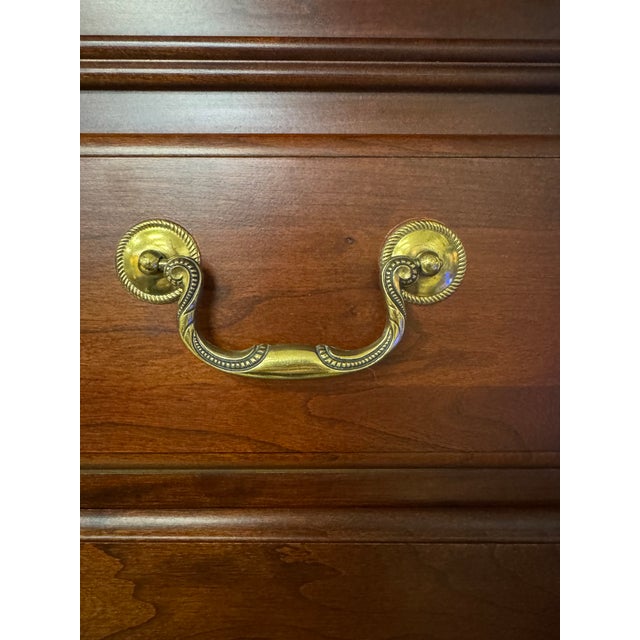 1990s Pennsylvania House Chippendale Style 2pc. Cherry Highboy 7 Drawer Chest For Sale - Image 14 of 18