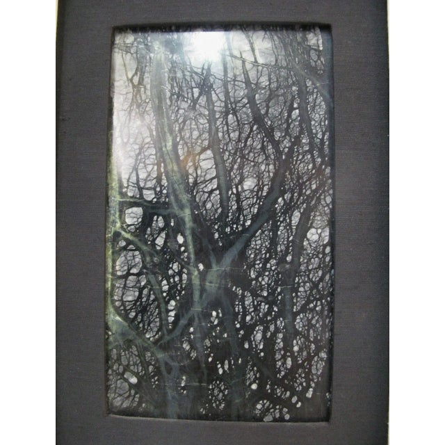 Beautiful Chinese framed "dreamstone" (or shih-hua). A dream stone is a natural stone cut and polished to reveal abstract...