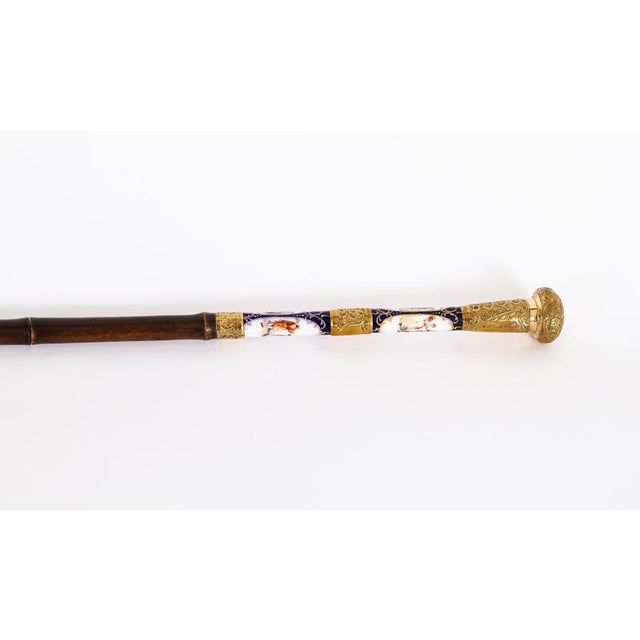 Ceramic Antique French Gold Plate Sevres Porcelain Walking Sword Stick, 19th Century For Sale - Image 7 of 18