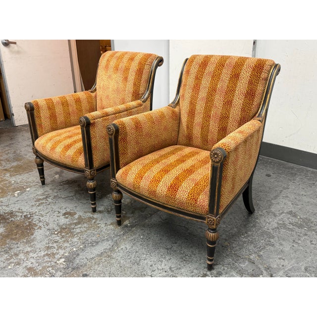 Traditional Nancy Corzine Circa 2000 Custom Design Lounge Chairs, Pair For Sale - Image 3 of 12