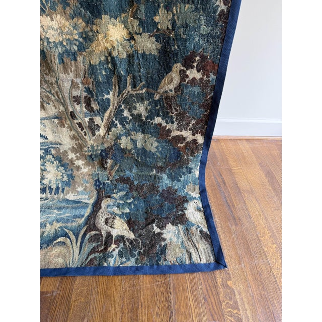 Blue French Antique Tapestry For Sale - Image 8 of 10
