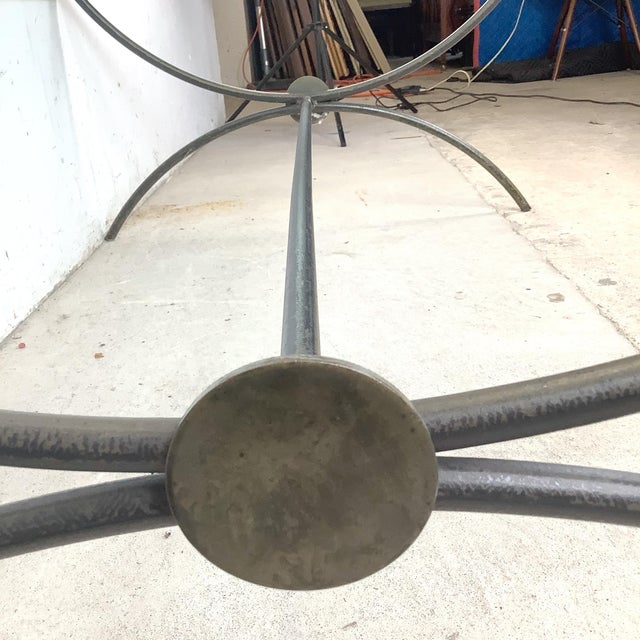 Sculptural Patinated Iron and Beveled Glass Coffee Table For Sale - Image 12 of 14