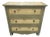 Vintage Palm Beach Regency Painted Palm Tree Woven Rattan Sage Green Three-Drawer Chest / Nightstand For Sale
