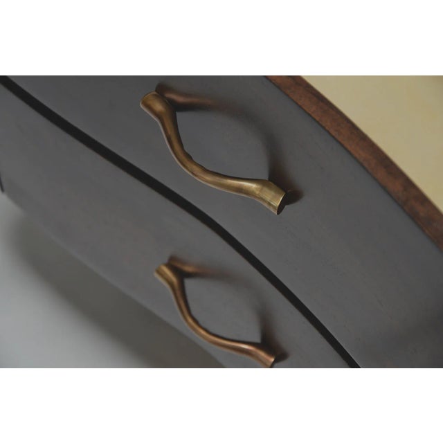 Wood A Pair of Slit Walnut Nightstands For Sale - Image 7 of 8