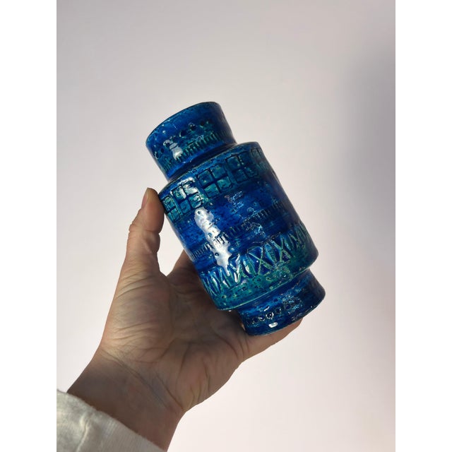 Ceramic Rimini Blu Vase by Aldo Londi for Bitossi For Sale - Image 7 of 8