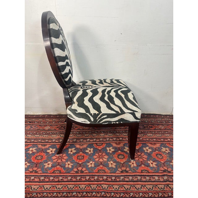 2010s Baker Zebra Print Upholstered Accent Chair For Sale - Image 5 of 9