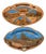 Hand-Painted Copper Plates, German Souvenir, Arts and Crafts Style For Sale