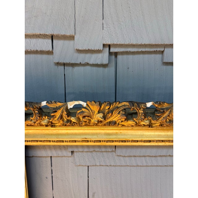 Late 19th Century Antique French Rococo Revival Giltwood Frame – 35” X 50” For Sale - Image 5 of 11