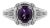 .925 Sterling Silver Prong Set Natural Oval Shape 9X7 MM Purple Amethyst Solitaire and Diamond Accent Ring - Ring Size 5 For Sale