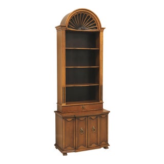 Tomlinson 1960's Neoclassical Console Cabinet With Carved Arch Bookcase For Sale
