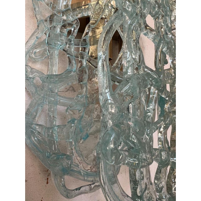 Spun Sugar Murano Glass Wall Sconces from Mazzega, Italy, 1970s, Set of 2 For Sale - Image 4 of 10