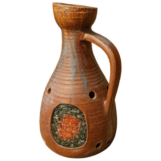 Lamp in Glazed Ceramic with Glass Inclusions, 1970s For Sale - Image 6 of 6