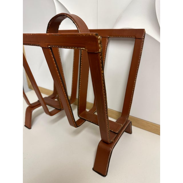 Stitched Leather Magazine Rack For Sale - Image 12 of 12