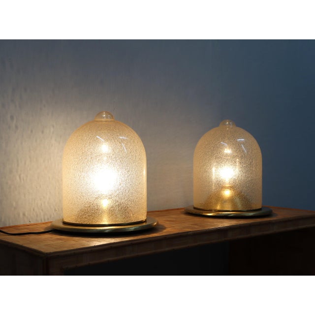 Dome Lamps in Pulegoso Glass and Gilded Brass from La Murrina, 1970s, Set of 2 For Sale - Image 14 of 14