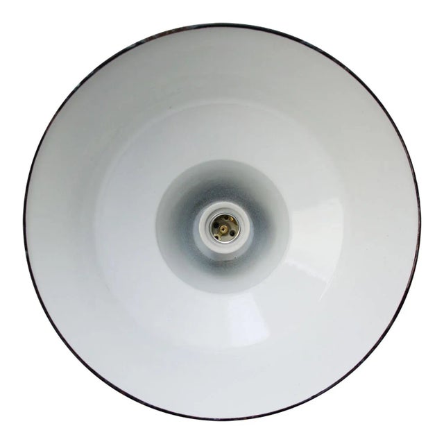 Industrial Vintage Industrial Grey Enamel Pendant Light from Philips For Sale - Image 3 of 5
