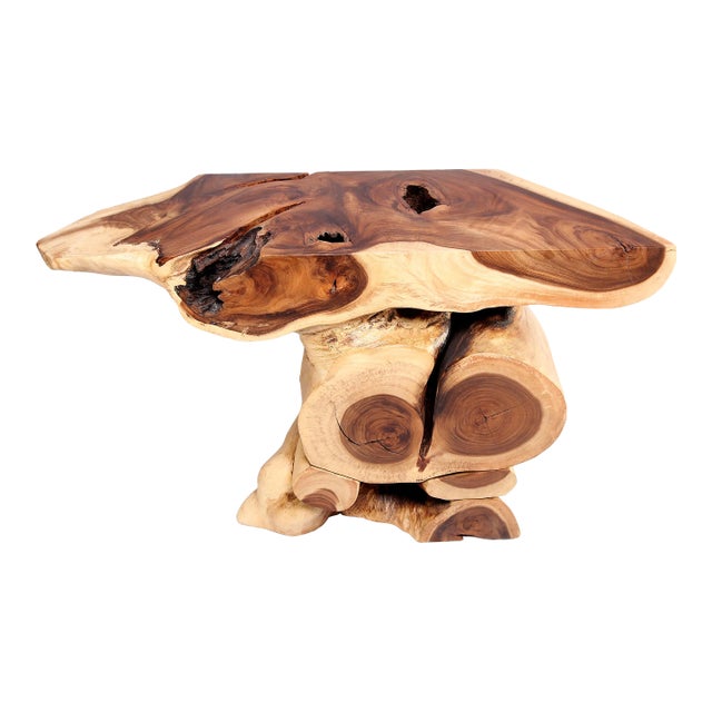 Naturel Form Console Table, 55" Long Light Brown 48 For Sale