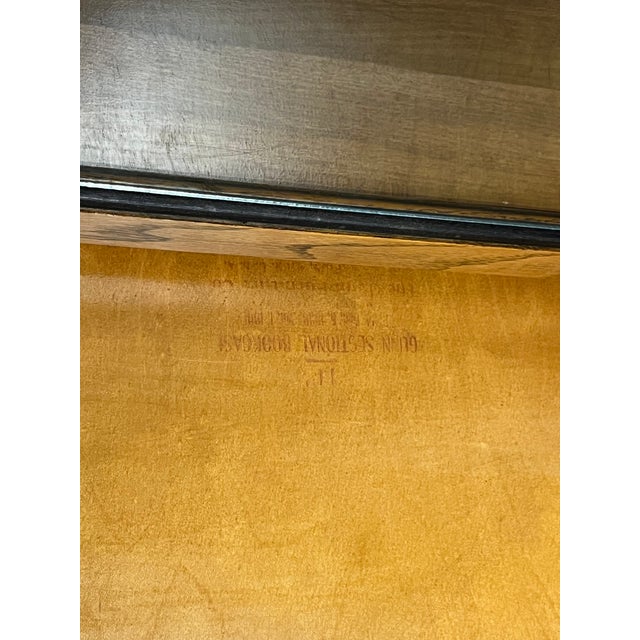 Antique Gunn Furniture Co. 5-Stack Oak Barrister Bookcase With Original Wavy Glass For Sale - Image 10 of 11