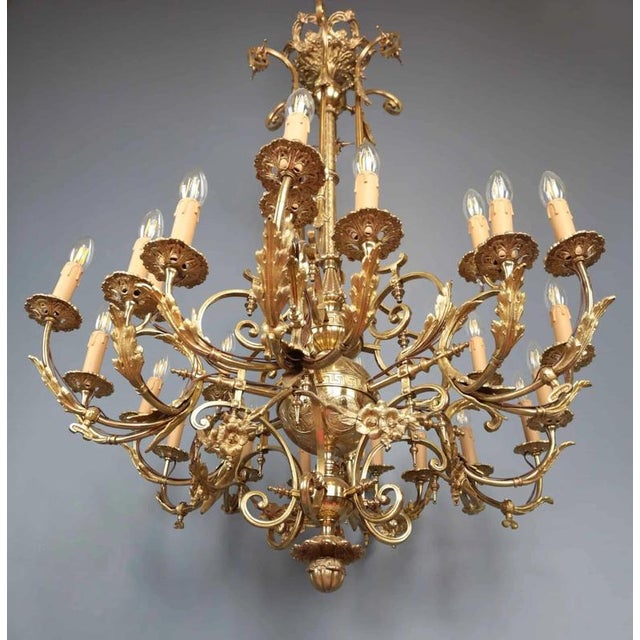 Antique 24-Light Castle Chandelier For Sale - Image 3 of 11