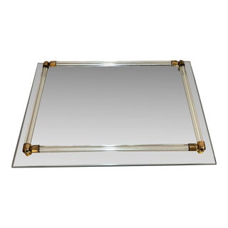 Mirrored Lucite-Border Tray For Sale