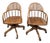 Vintage Cane Back Swivel Captain’s Desk Chairs by Min-Lee – Pair For Sale
