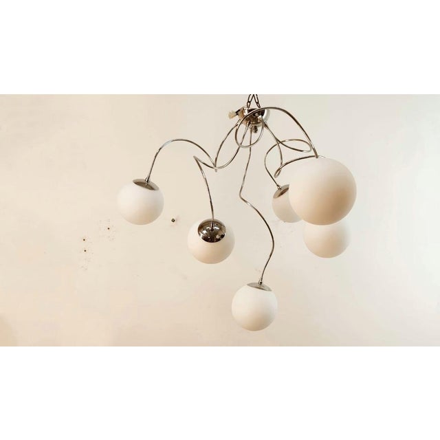 Adjustable Hanging Lamp with White Sphere Glass For Sale - Image 10 of 14