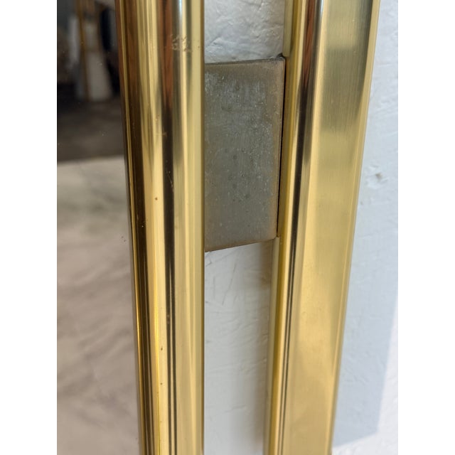 Vintage Italian Brass and Lucite Wall Mirror 1970s For Sale - Image 4 of 8