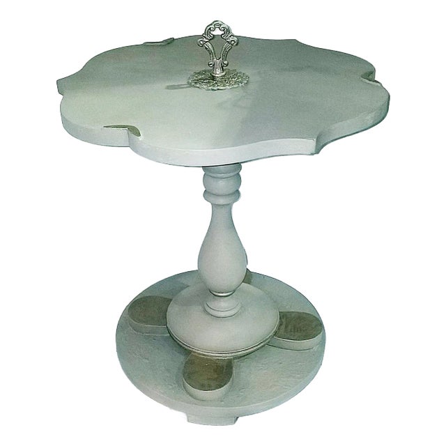 Painted Solid Wood Side Table For Sale