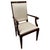 An Art Deco period arm chair from France circa 1930. Mahogany with patinated bronze sabots.