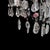 Vintage Crystal, Glass & Ebonized Iron 5-Light Chandelier With Porcelain Flowers For Sale - Image 6 of 11