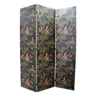 Antique Chinoiserie Folding Floor Screen For Sale