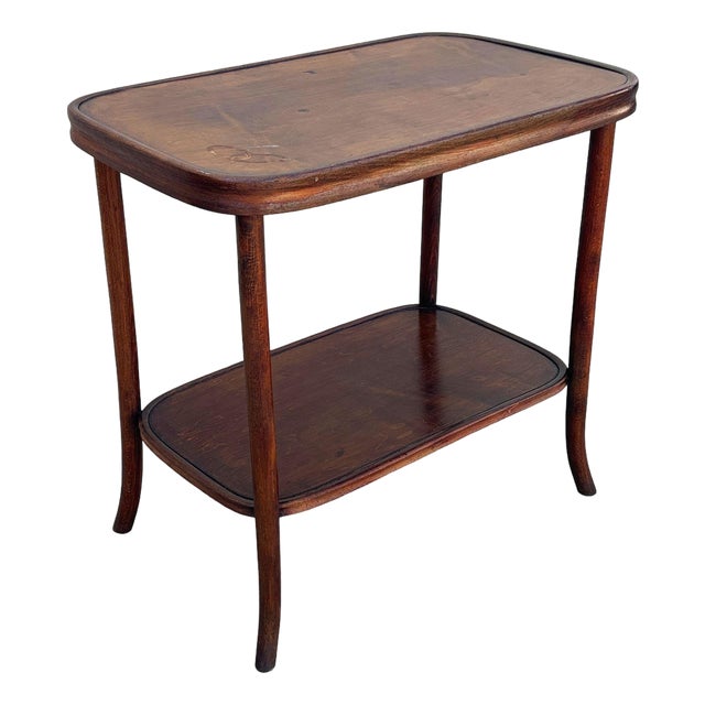 Early 20th Century Art Nouveau Bent Oak Side Table by Mundus Thonet For Sale
